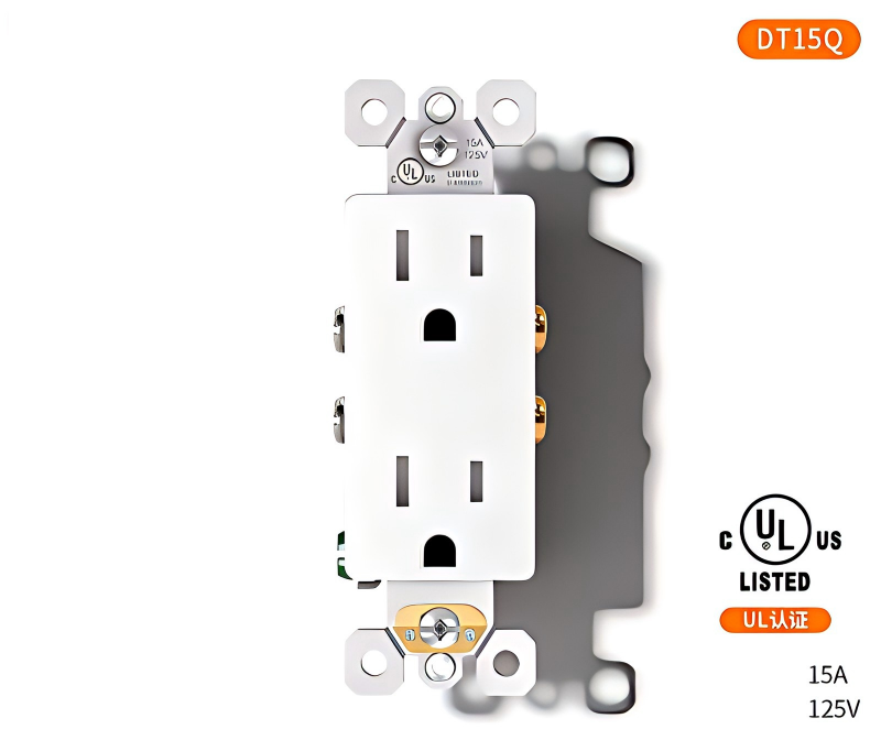 UL-approved American standard duplex outlets 125V 15A, 20A American-style six-hole grounded socket