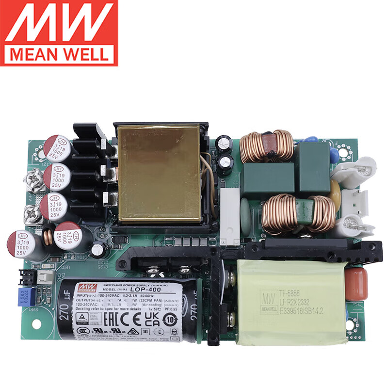 MEAN WELL LOP-400 Series 400W Ultra-Compact 5"×3" Open Frame Power Supply with Multi-Field Certifications
