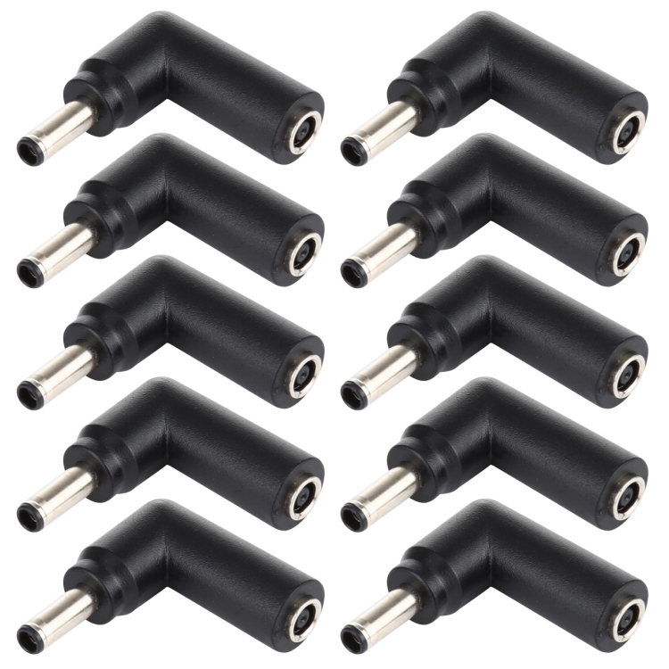 10 PCS 4.5 x 3.0mm Female to 4.5 x 3.0mm Male Plug Elbow Adapter Connector